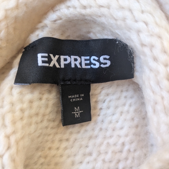 Express Fuzzy Oversize Mock Neck Sweater - EUC - Size M - Picture 2 of 3